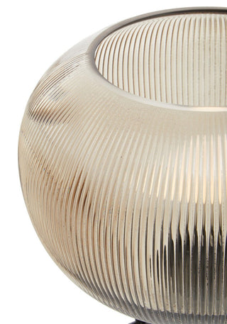 Enola Large Ribbed Smoked Glass Table Lamp - Hstrends