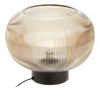 Enola Large Ribbed Smoked Glass Table Lamp - Hstrends