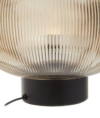 Enola Large Ribbed Smoked Glass Table Lamp - Hstrends