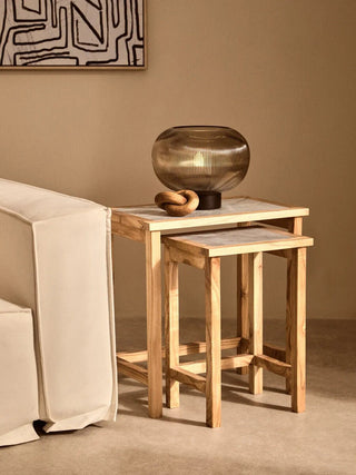 Enola Large Ribbed Smoked Glass Table Lamp - Hstrends