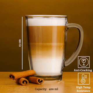 Euri Clear Tall Glass Mugs Set Of 4 - Hstrends