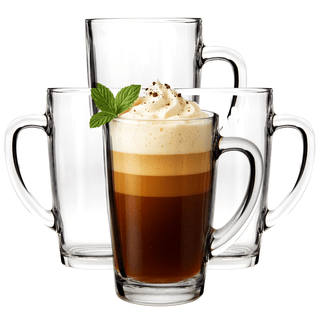 Euri Clear Tall Glass Mugs Set Of 4 - Hstrends