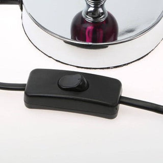 Evaine Chrome Table Lamp with Purple Shade - Hstrends