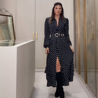 Long Sleeve Polka Dot Dress for Women