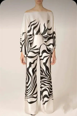 Fashion Print Satin 2 Piece Set - Hstrends