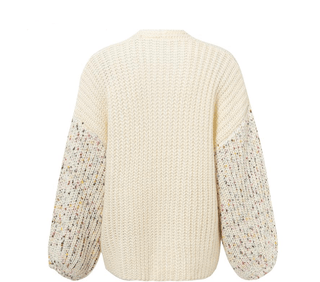 Fashionable Cardigan Sweater with Lantern Sleeves - Hstrends