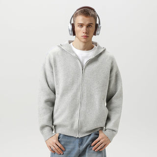 Faux Deer Velvet Retro Knit Hoodie - Hstrends