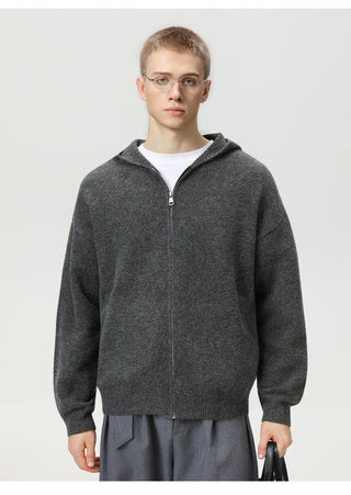Faux Deer Velvet Retro Knit Hoodie - Hstrends