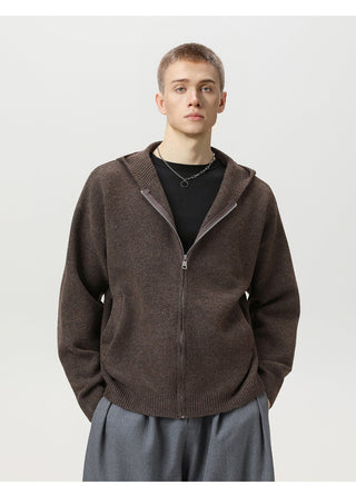 Faux Deer Velvet Retro Knit Hoodie