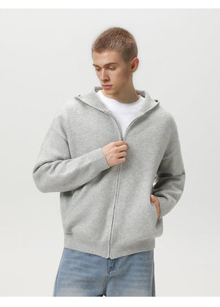 Faux Deer Velvet Retro Knit Hoodie