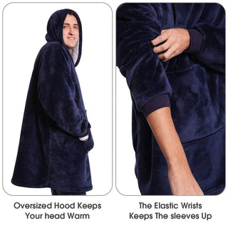 Fleece Sherpa Blanket with Sleeves - Hstrends