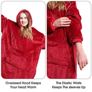 Fleece Sherpa Blanket with Sleeves - Hstrends