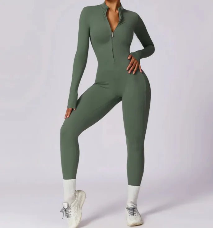 Flex Fit Zip Jumpsuit - Hstrends