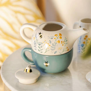 Floral Ceramic Teapot and Mug Set - Hstrends