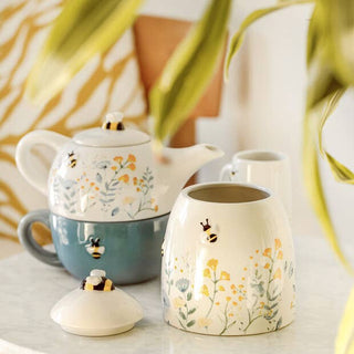 Floral Ceramic Teapot and Mug Set - Hstrends