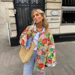 Floral Patchwork Jacket - Hstrends