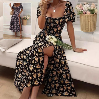 Floral Split Dress - Hstrends