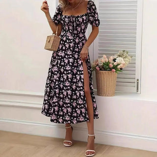 Floral Split Dress - Hstrends