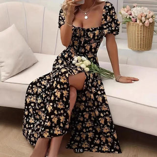 Floral Split Dress - Hstrends