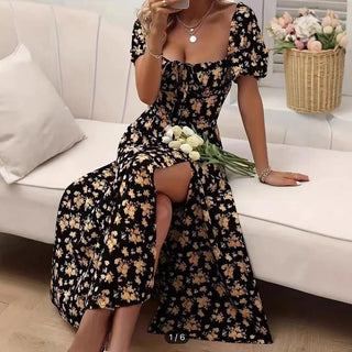 Floral Split Dress - Hstrends