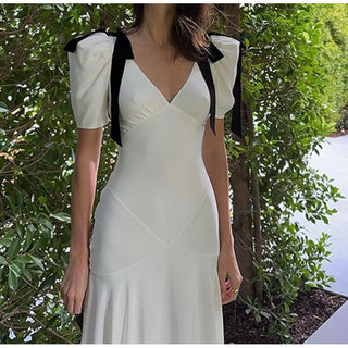 French - Style Kendall Retro Puff Sleeve maxi Dress - Hstrends