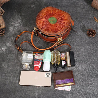 Genuine Leather women Vintage style Cowhide Shoulder Bag Crossbody Bag - Hstrends