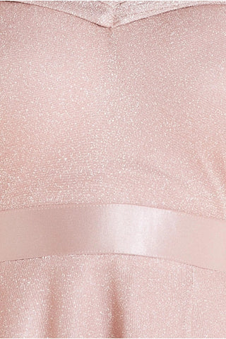 Goddiva Bardot Pleated Skirt Maxi Dress Nude - Hstrends