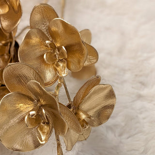 Gold Faux Orchid Single Stem Floral - Hstrends