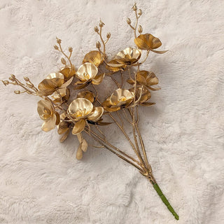 Gold Faux Orchid Single Stem Floral - Hstrends