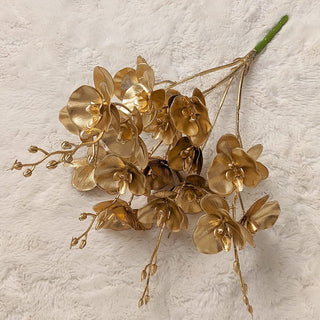 Gold Faux Orchid Single Stem Floral - Hstrends