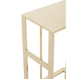 Gold Metal C Shaped Side Table with Sparkling Top, Oria - Hstrends