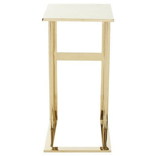 Gold Metal C Shaped Side Table with Sparkling Top, Oria - Hstrends