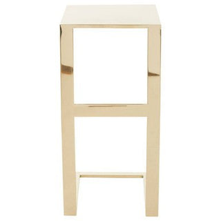 Gold Metal C Shaped Side Table with Sparkling Top, Oria - Hstrends