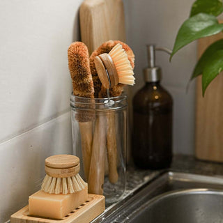 Hand crafted Bamboo Dish Brush Set | Eco - Friendly Washing Up Brushes - Hstrends