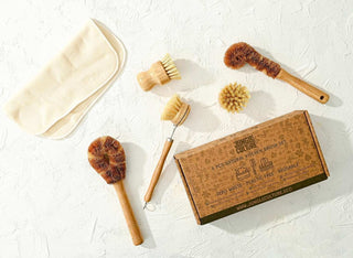 Hand crafted Bamboo Dish Brush Set | Eco - Friendly Washing Up Brushes - Hstrends