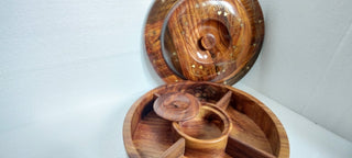 Hand crafted sasswood salad / dry fruit serving tray - Hstrends