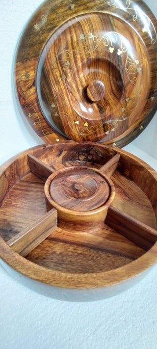 Hand crafted sasswood salad / dry fruit serving tray - Hstrends