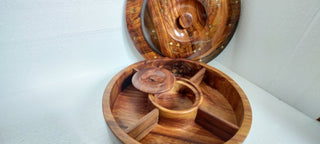 Hand crafted sasswood salad / dry fruit serving tray - Hstrends