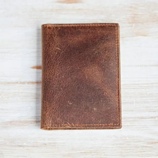 Handmade Buffalo Leather Credit Card Holder Brown - Hstrends