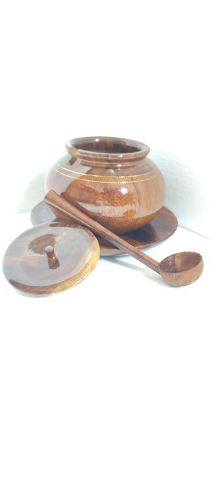 handmade Indian Rosewood sugar pot - Hstrends