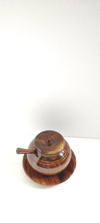 handmade Indian Rosewood sugar pot - Hstrends
