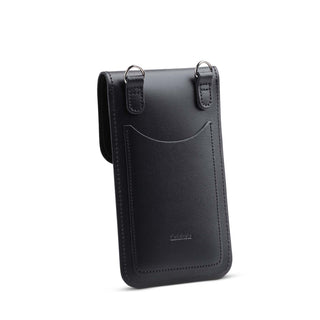 Handmade Leather Mobile Phone Pouch Plus - Black - Hstrends