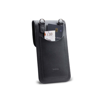Handmade Leather Mobile Phone Pouch Plus - Black - Hstrends