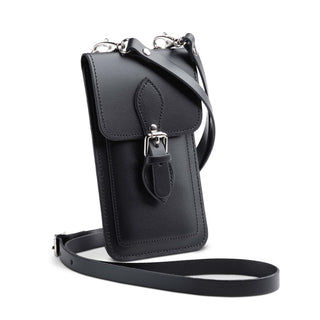 Handmade Leather Mobile Phone Pouch Plus - Black - Hstrends