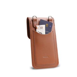 Handmade Leather Mobile Phone Pouch Plus - Chestnut - Hstrends