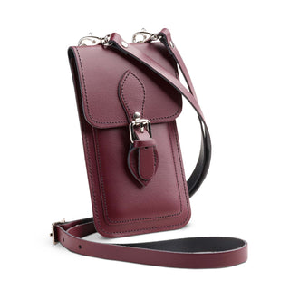 Handmade Leather Mobile Phone Pouch Plus - Marsala Red - Hstrends