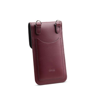 Handmade Leather Mobile Phone Pouch Plus - Marsala Red - Hstrends