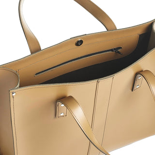 Handmade Leather Shopper - Iced Coffee - Hstrends