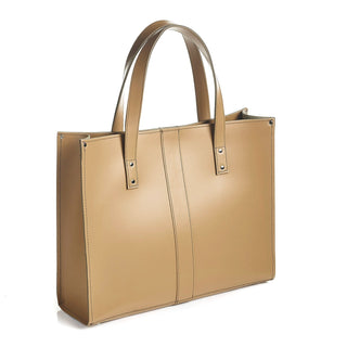 Handmade Leather Shopper - Iced Coffee - Hstrends
