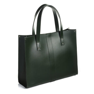 Handmade Leather Shopper - Ivy Green - Hstrends